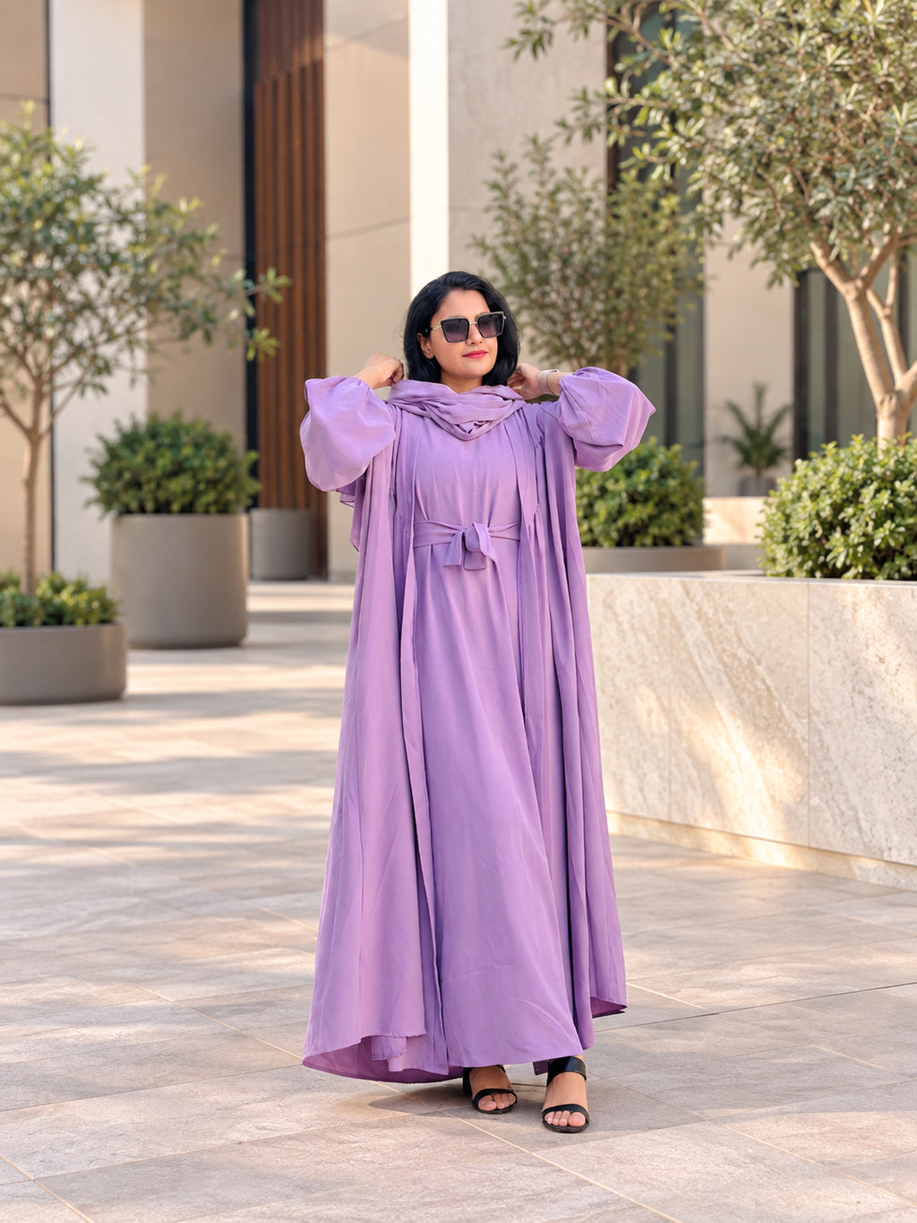 Lavender Grace Tie-Waist Maxi Dress