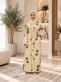 Champagne Floral Elegance Maxi Dress