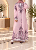 Blush Paisley Printed Maxi Abaya