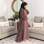 Mauve Leaf Elegance Abaya