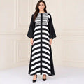 Monochrome Elegance Striped Abaya